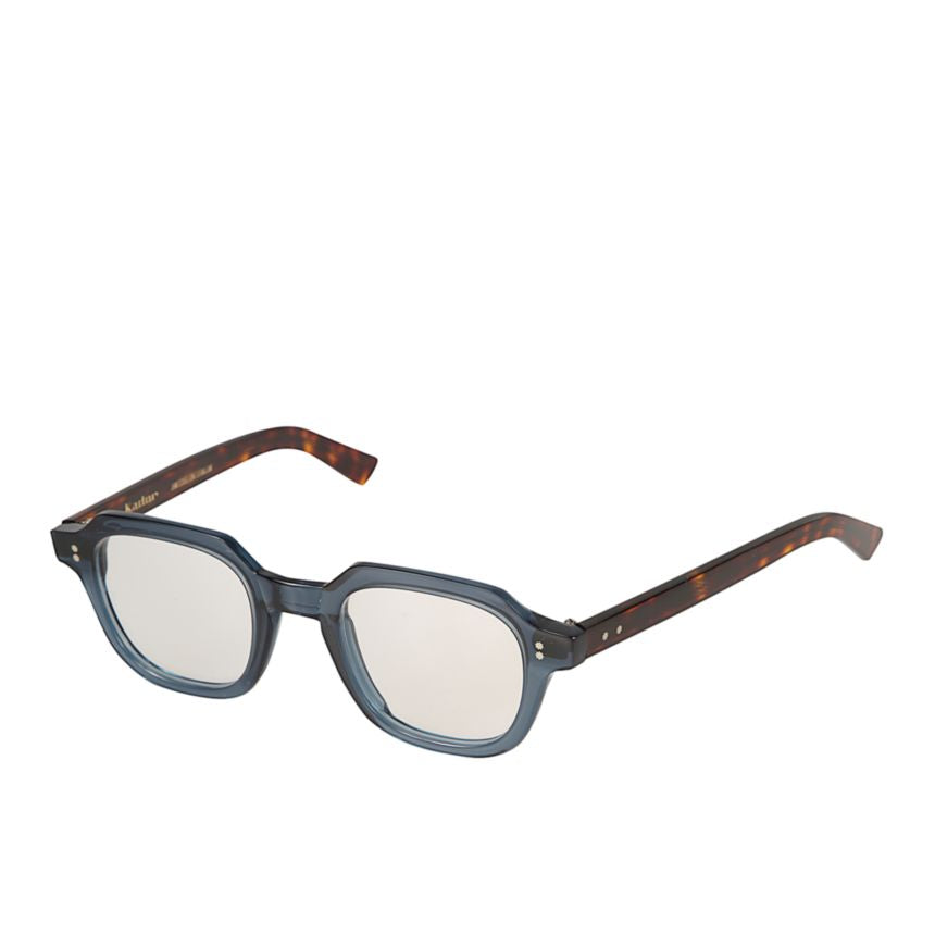 K-Story/N Bold Geometric Sunglasses with Translucent Blue Frame