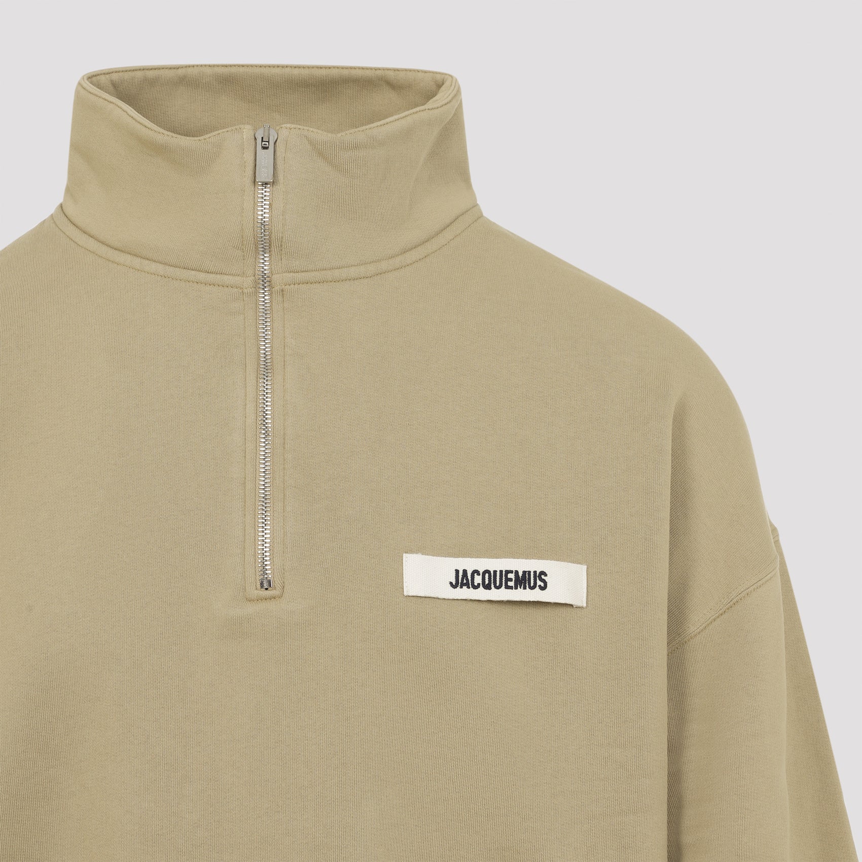 Pullover with High Collar and Quarter Zip Closure