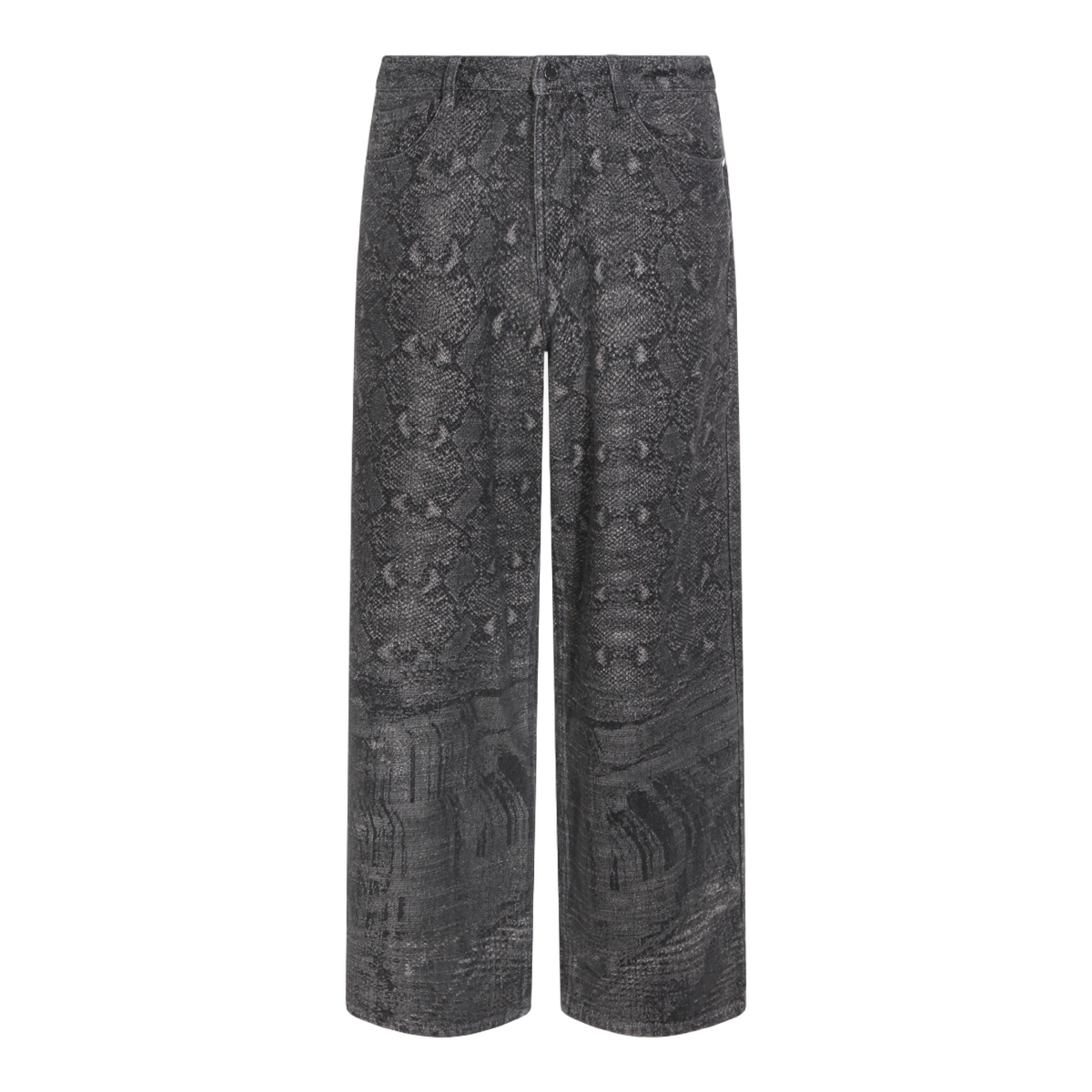 Straight-Leg Denim Trousers with Five-Pocket Styling