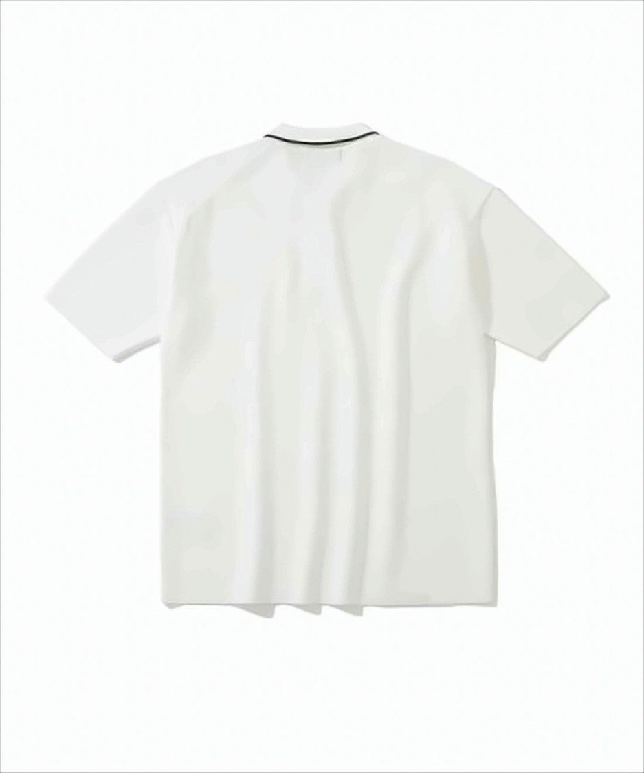 Short-Sleeved Polo Shirt with Logo Patch