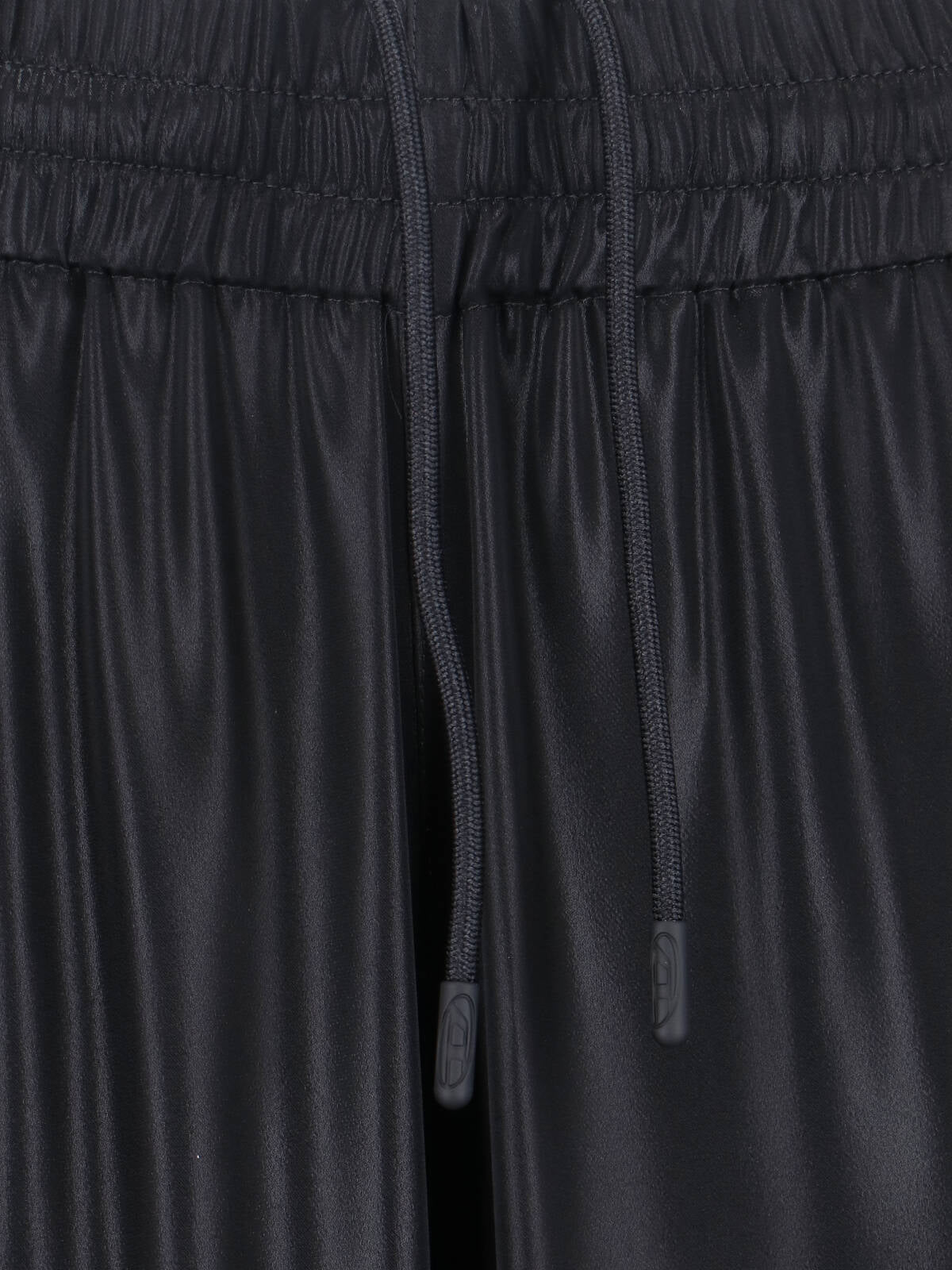 Mid-Rise Black Pants With Adjustable Waist And Subtle Logo