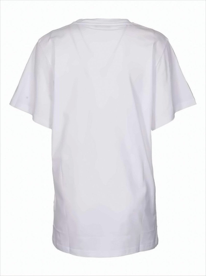 Short-Sleeve White T-Shirt with Embroidered Logo