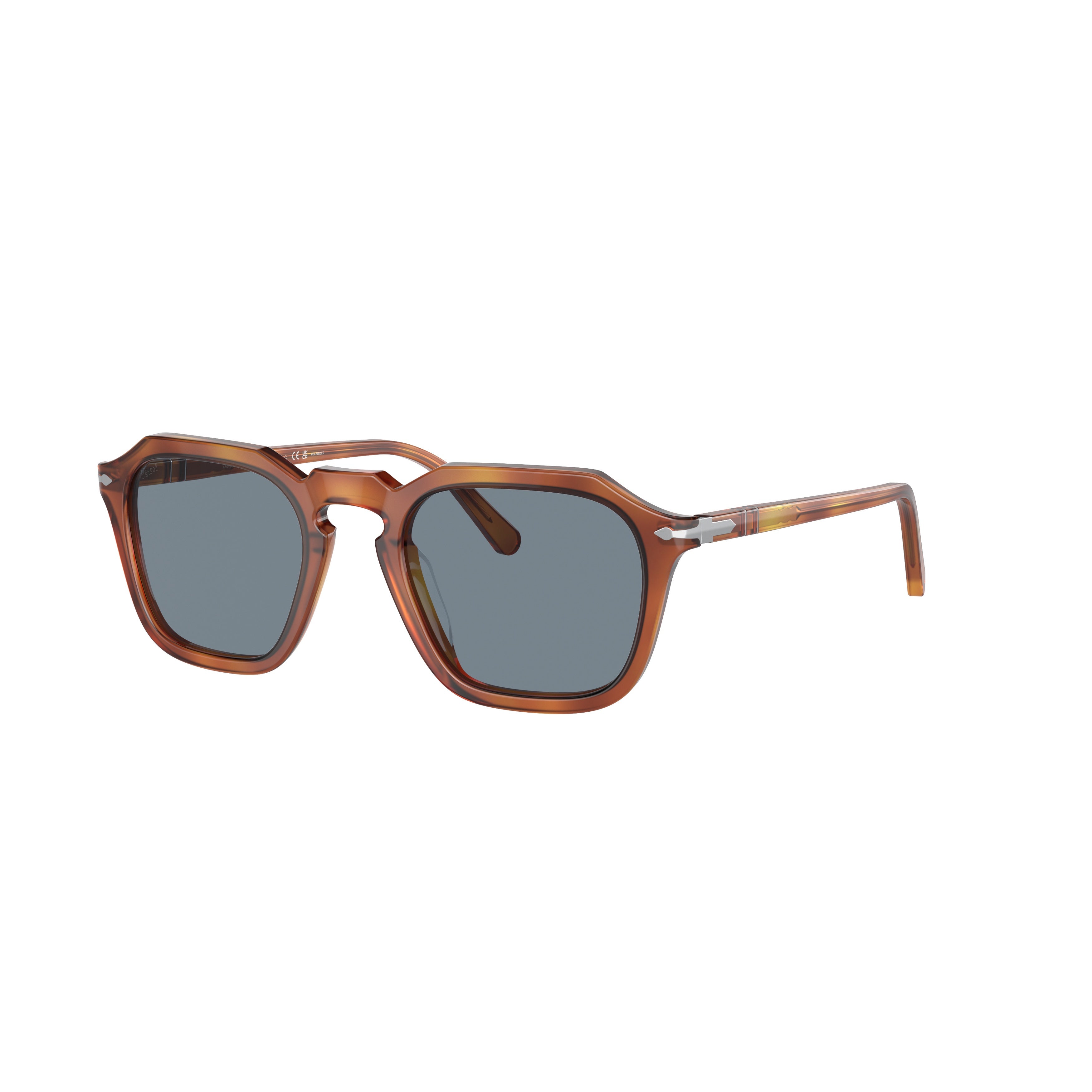 0po3292s Geometric Acetate Sunglasses with Tortoiseshell Pattern