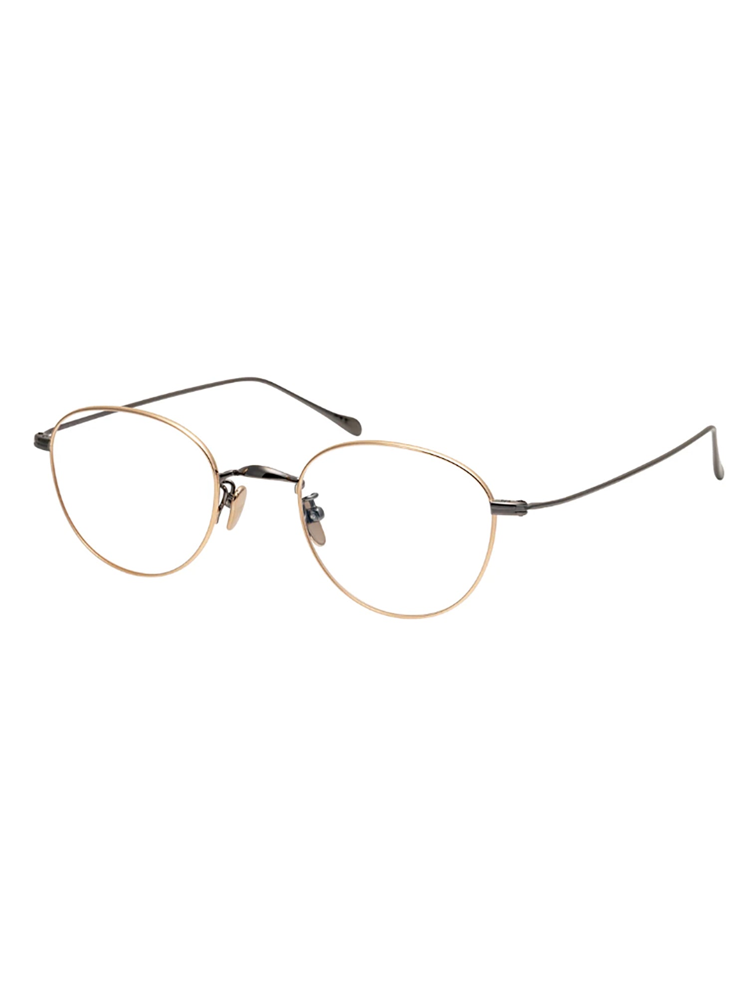 Slim Oval Eyeglasses With Two-Tone Metal Frame