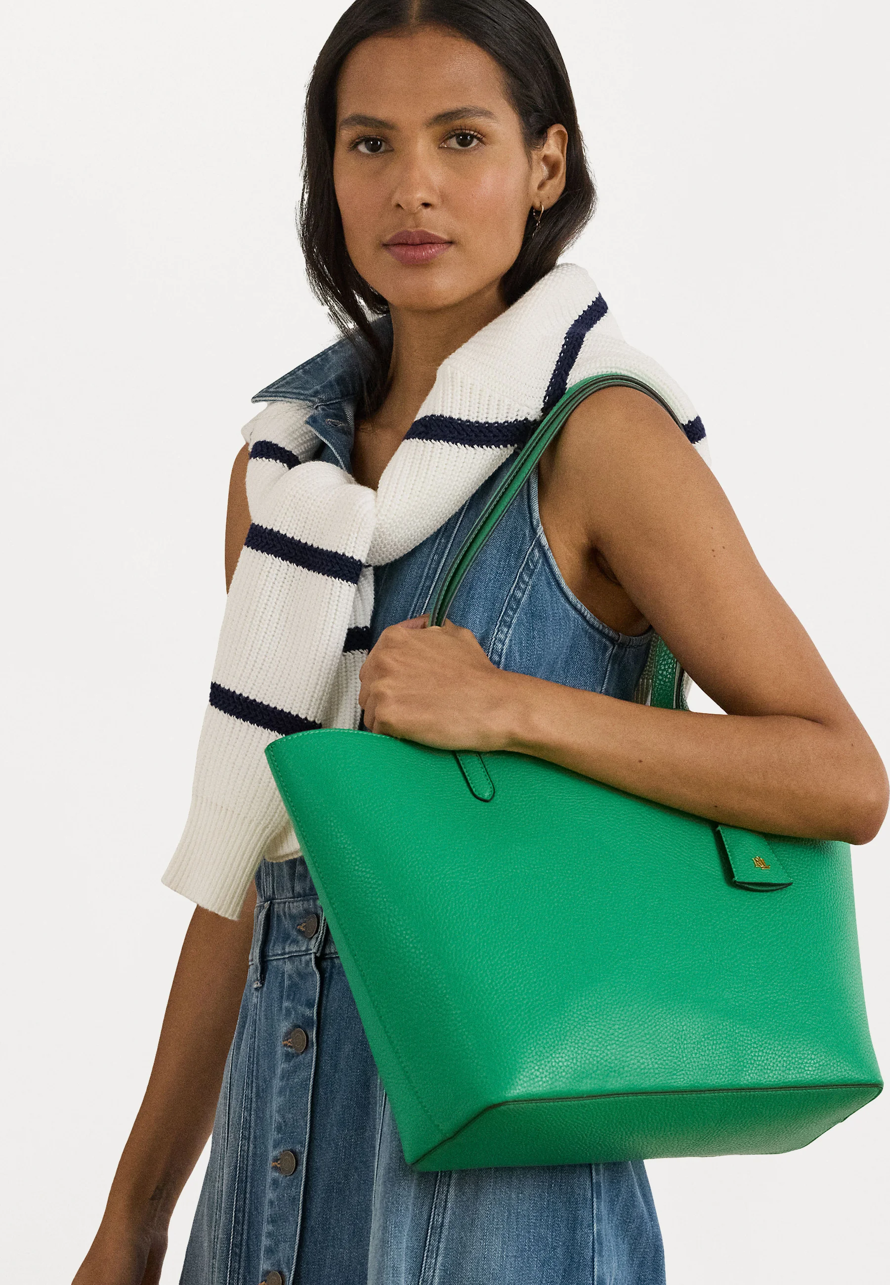 Green Reversible Polyurethane Tote Bag