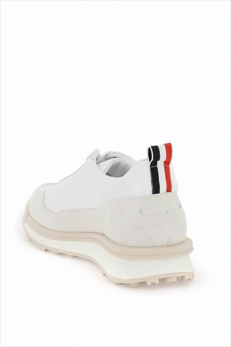 Sleek Low-Top Sneakers with Calf Leather and Suede Overlays
