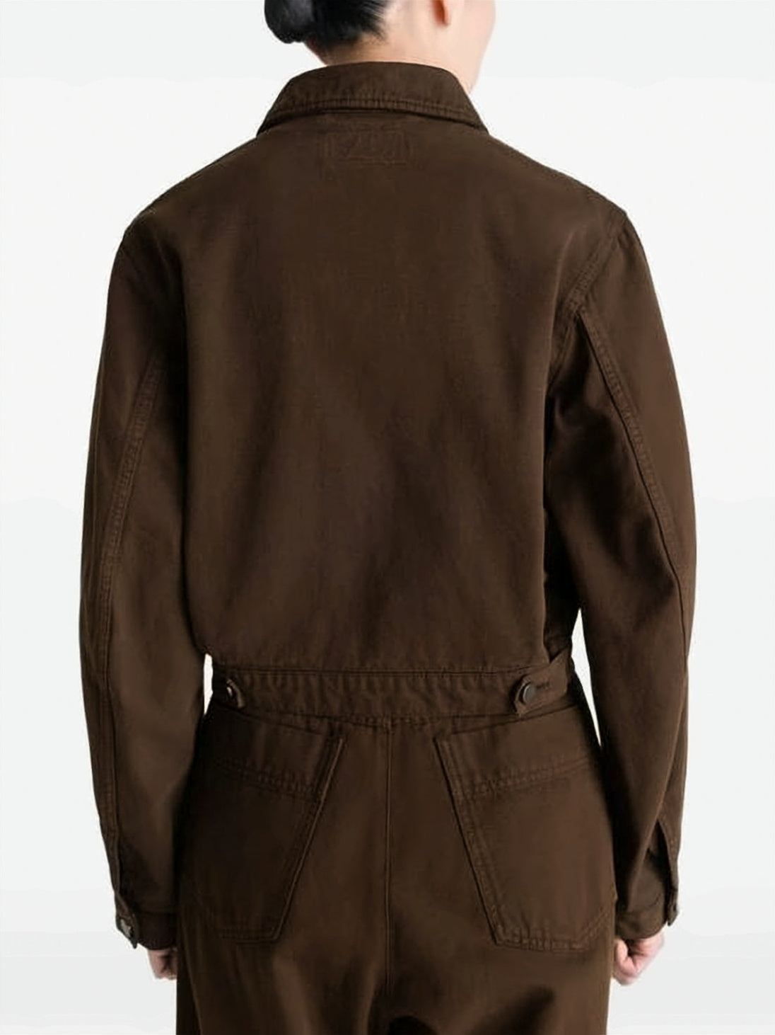 Cropped Boxy Jacket in Heavy Broken Twill Cotton