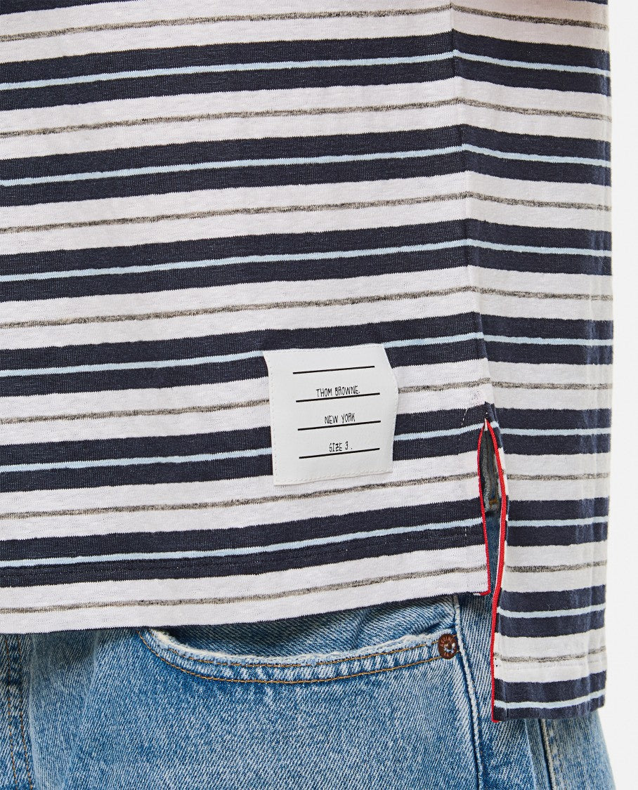 Linen Striped Polo