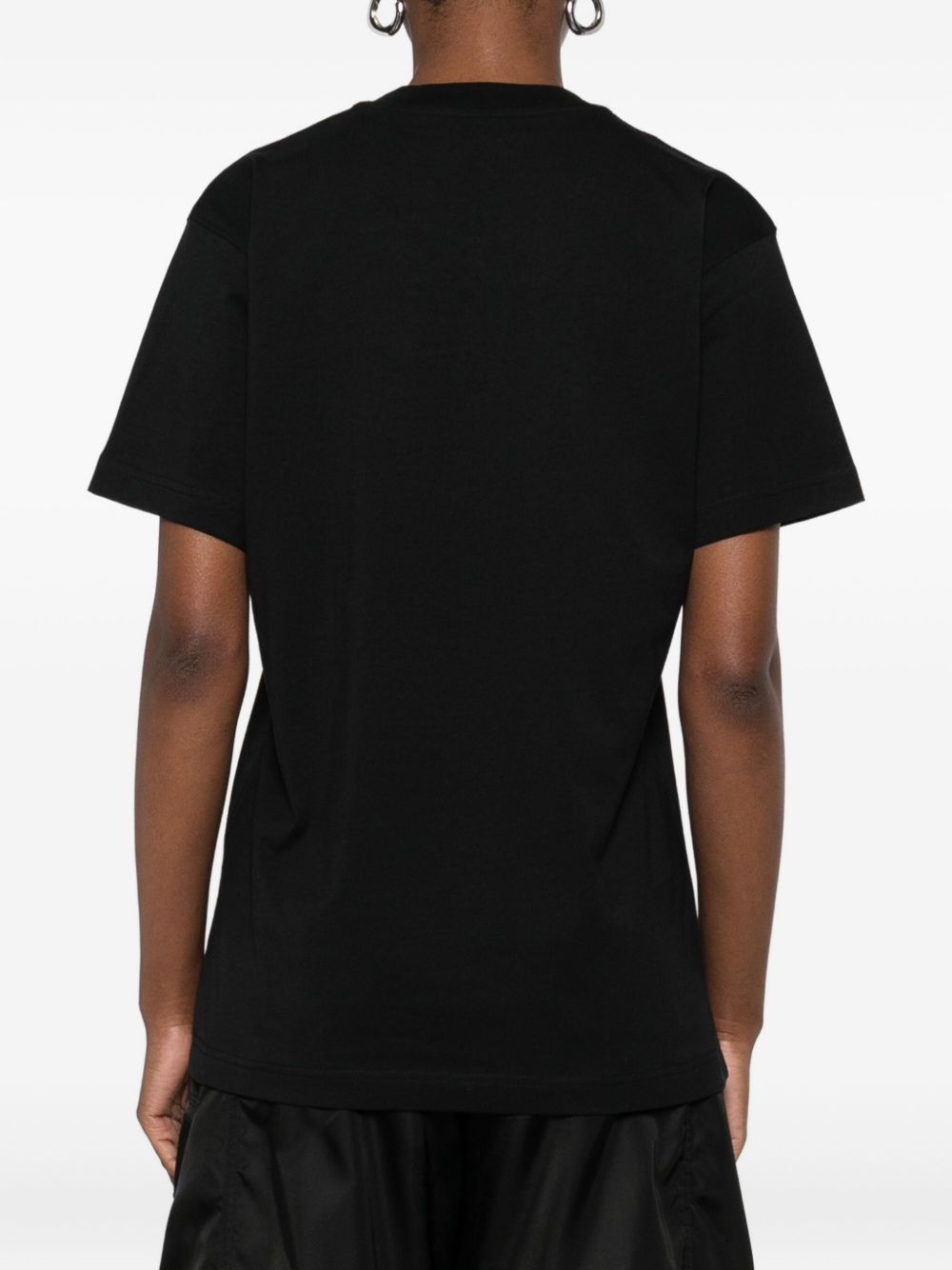 Cotton Short-Sleeved Top with Embroidered Logo