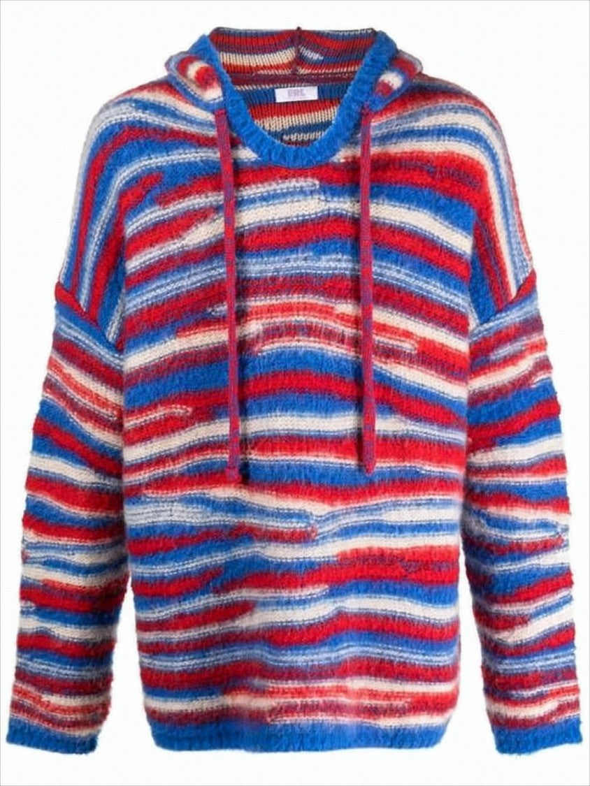 Knit Hoodie with Drawstring Hood