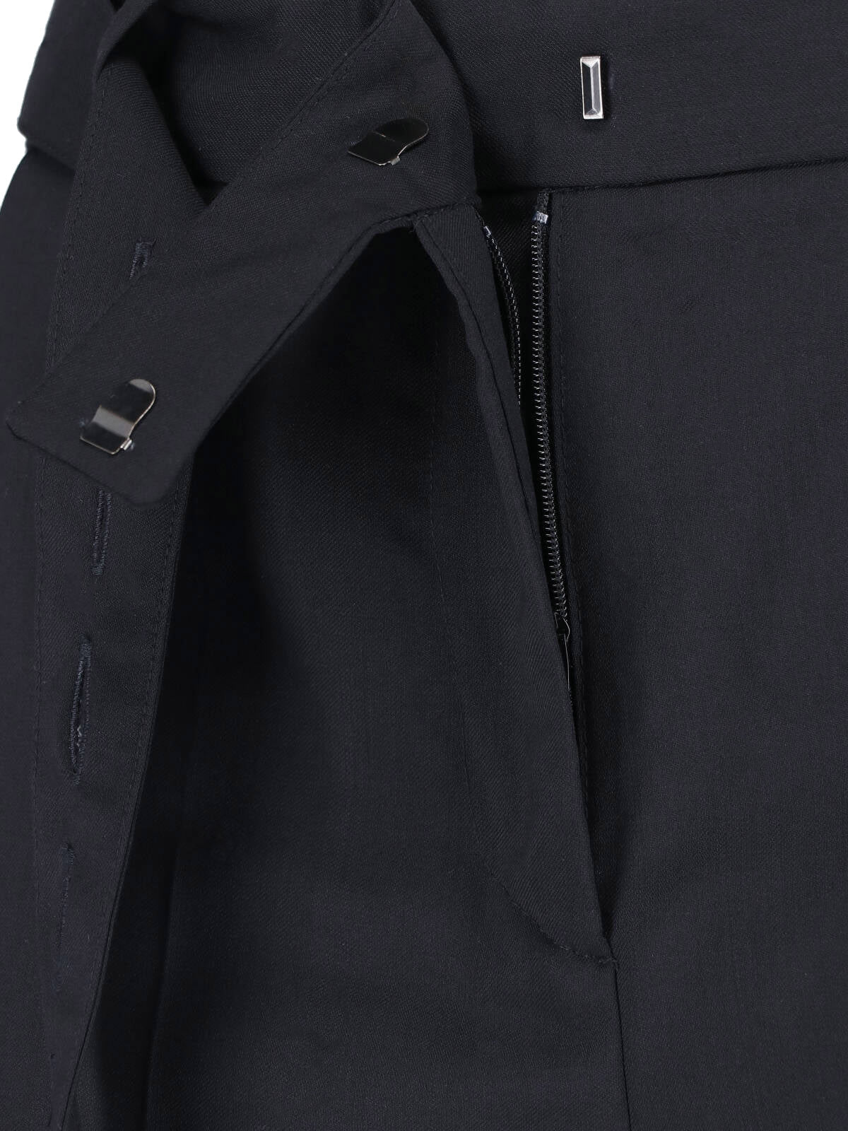 Black High-Waisted Tailored Virgin Trousers