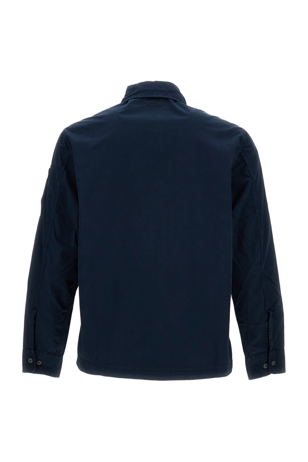 Blue Zip Cotton Shirt Jacket