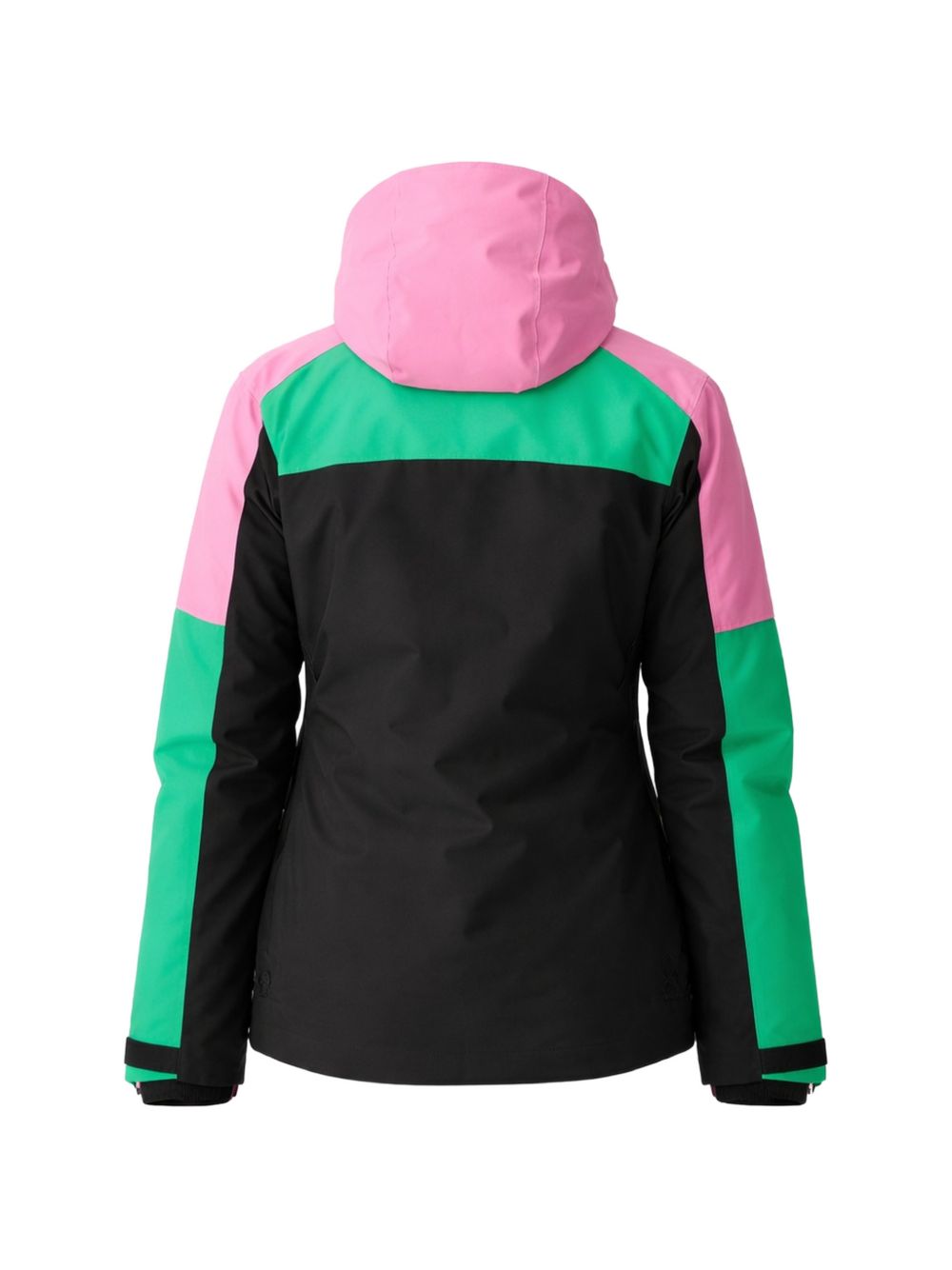 Color-Block Casual Jacket with Adjustable Cuffs and Hood
