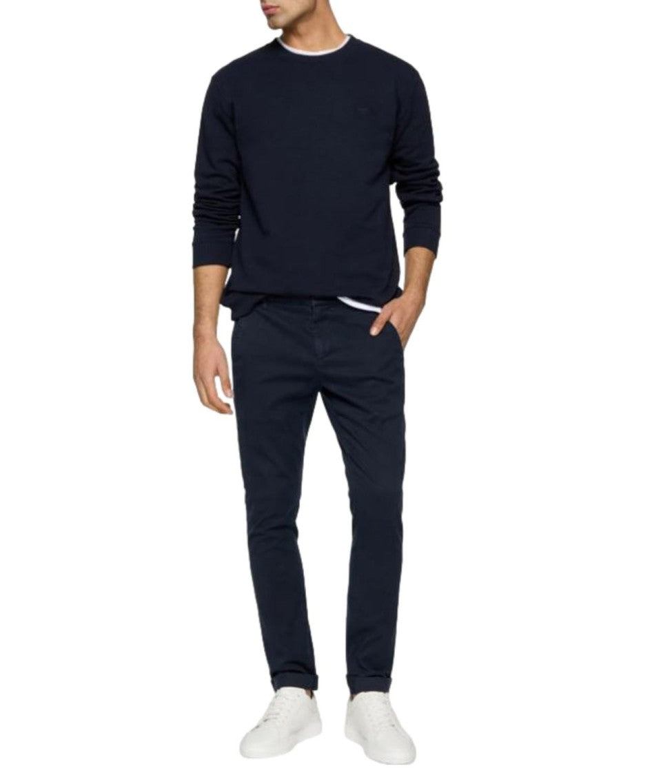 Straight-Leg Blue Denim Jeans With Five-Pocket Design