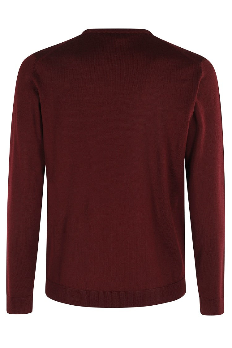 Bordeaux Merino Wool Long-Sleeve Crew Neck Sweater