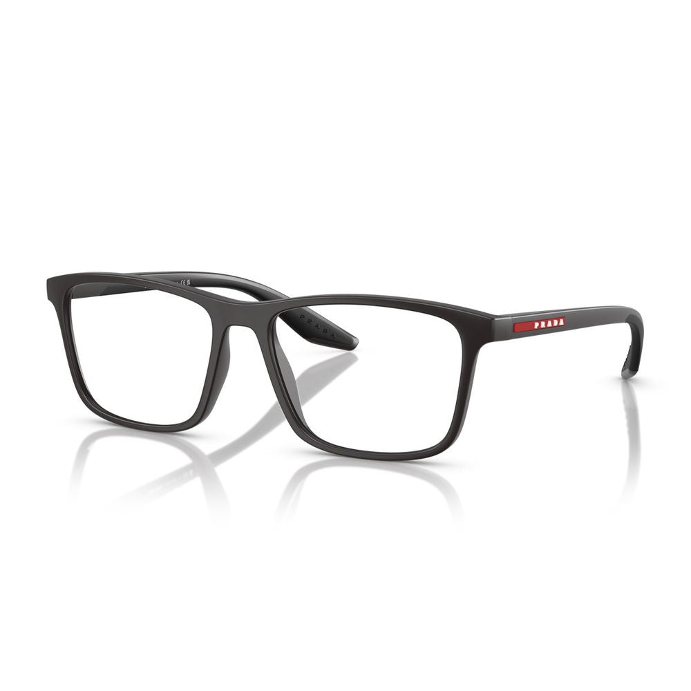 Ps 01Qv Matte Grey Nylon Rectangular Eyeglasses