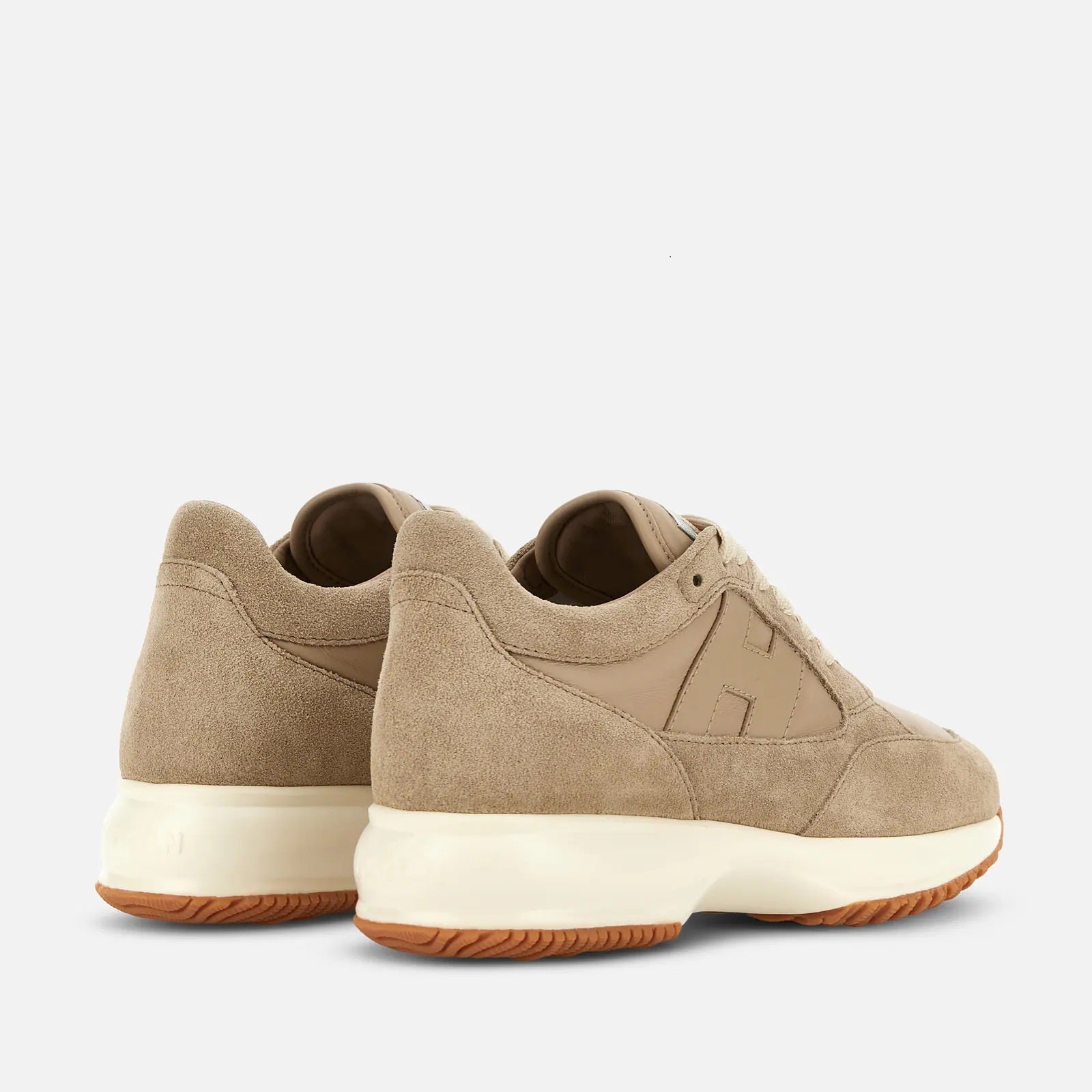 Beige Interactive H713 Lace-Up Sneakers