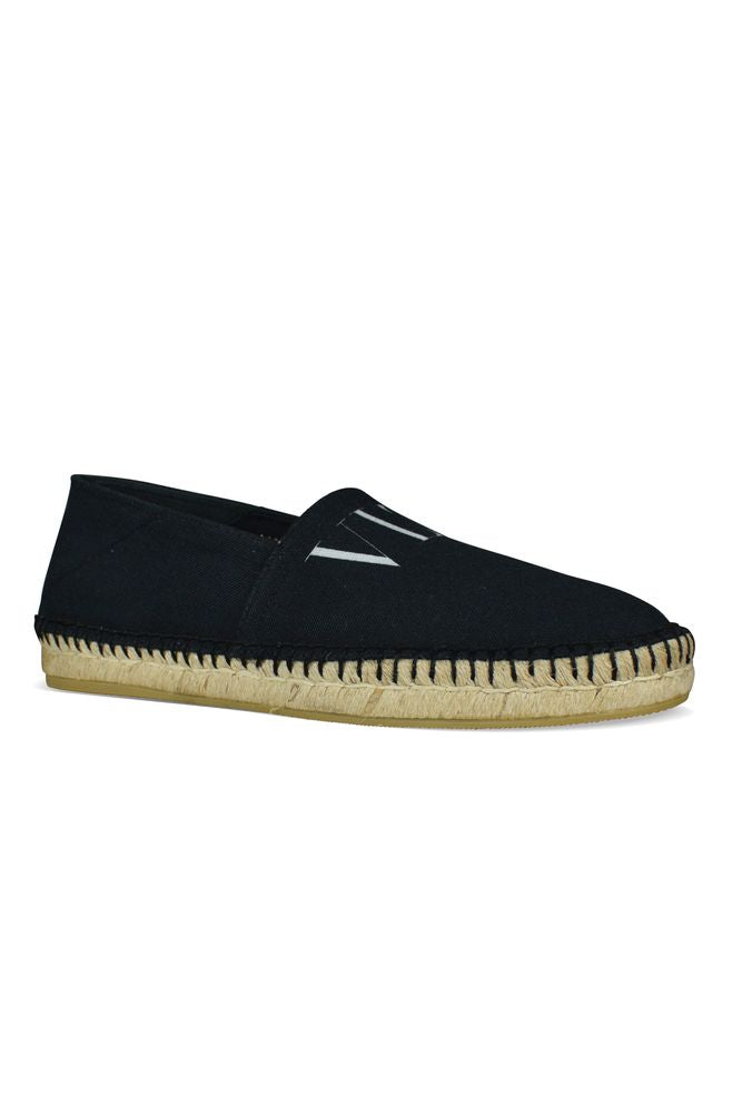 Navy Blue Canvas Espadrilles With Foldable Heel