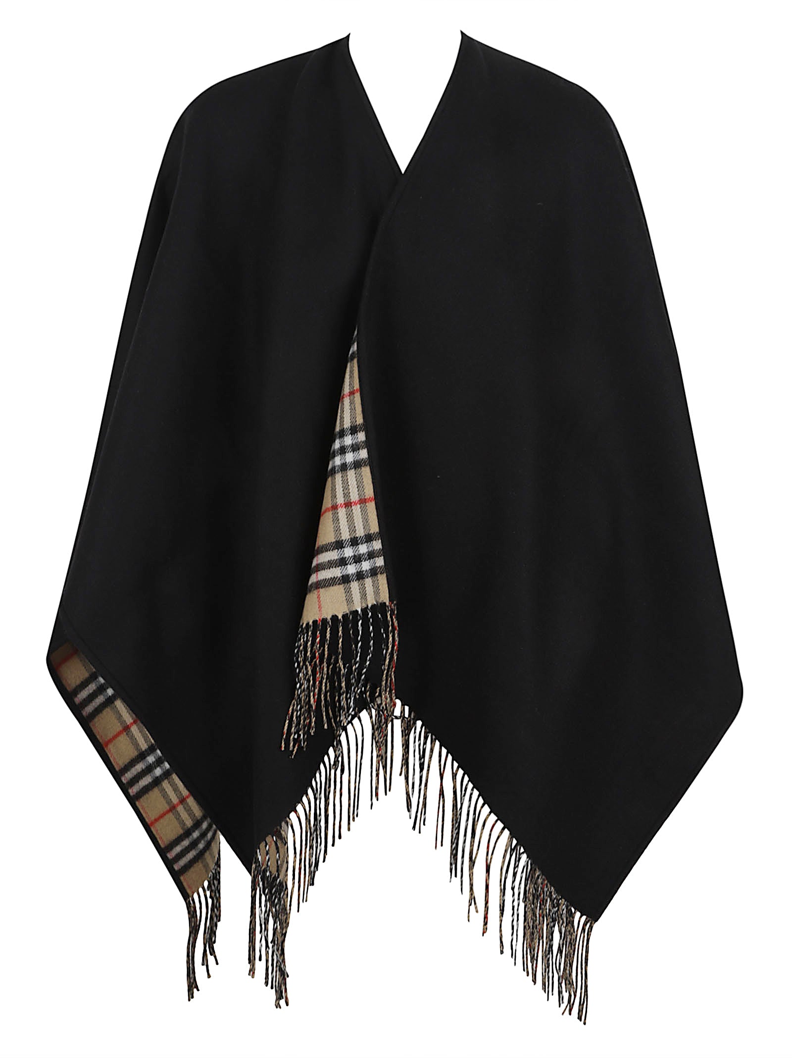 Reversible Checked Scarf in Black
