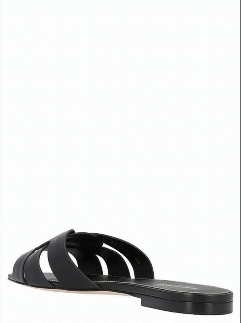 Interwoven Strap Flat Mule Sandals with Knot Detail