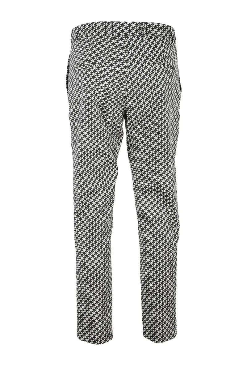 Tailored Black and White Houndstooth Trousers