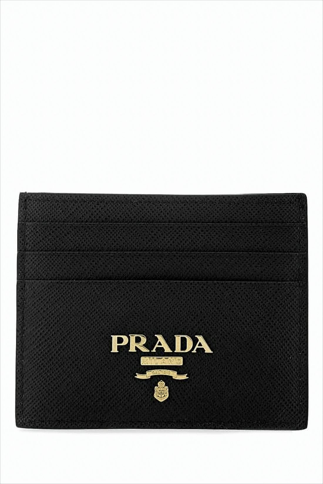 Textured Rectangular Card Wallet with Metallic Logo