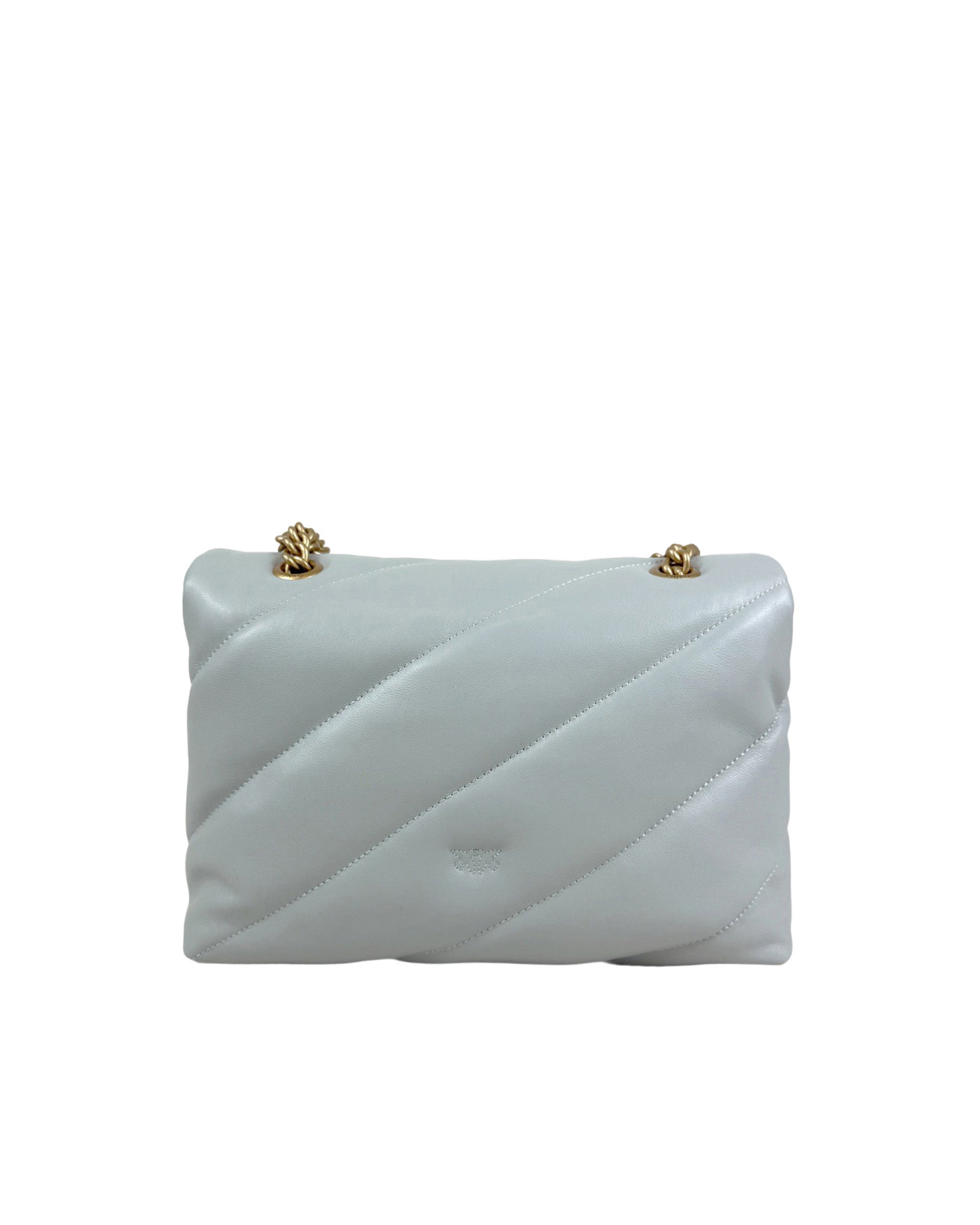 Borsa A Tracolla Media Love Bag Puff Perla Antique Gold