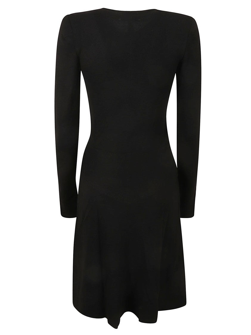 Fitted Black Dress With Asymmetrical Hemline