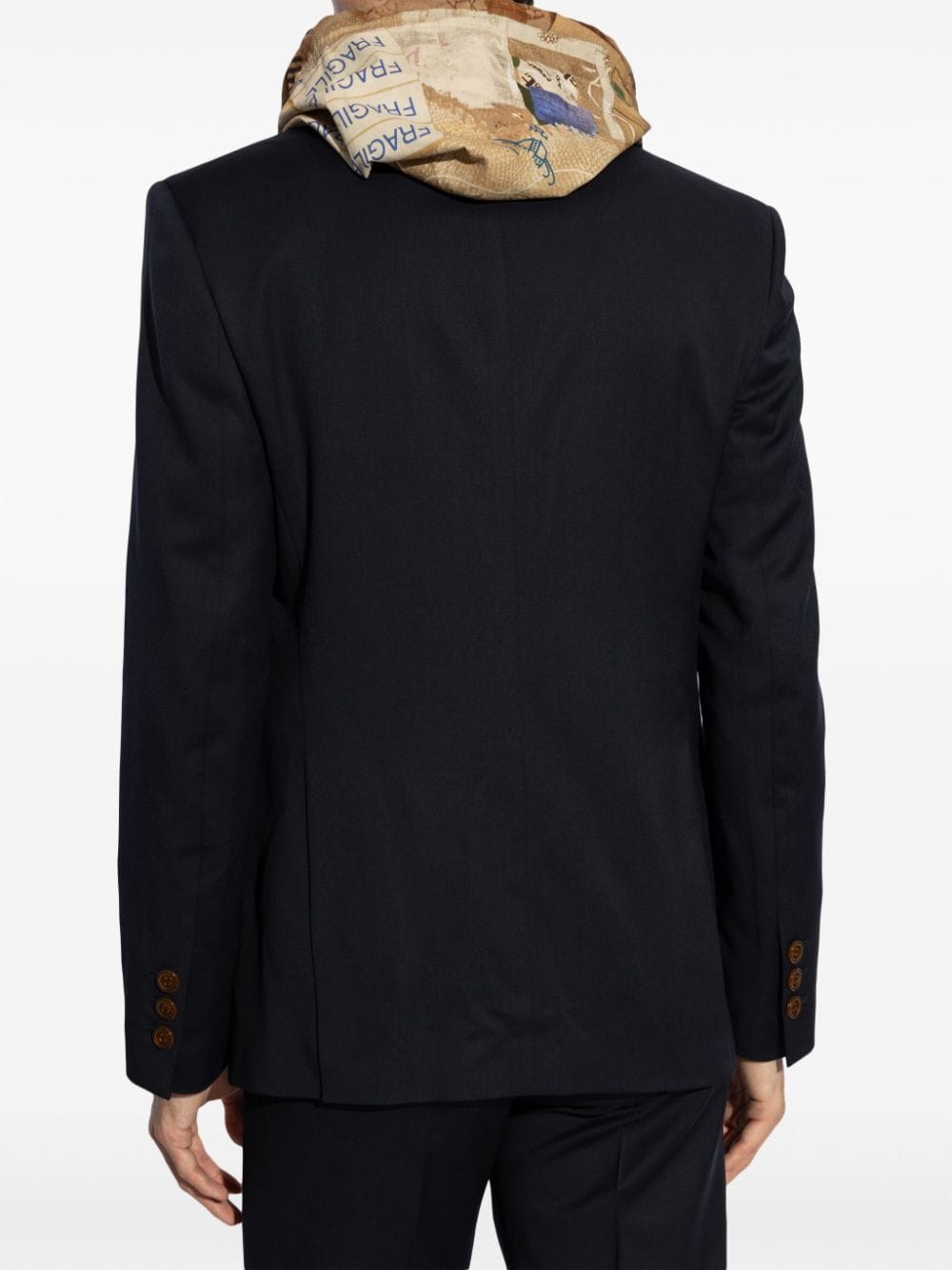 Navy Virgin Wool Tailored Jacket