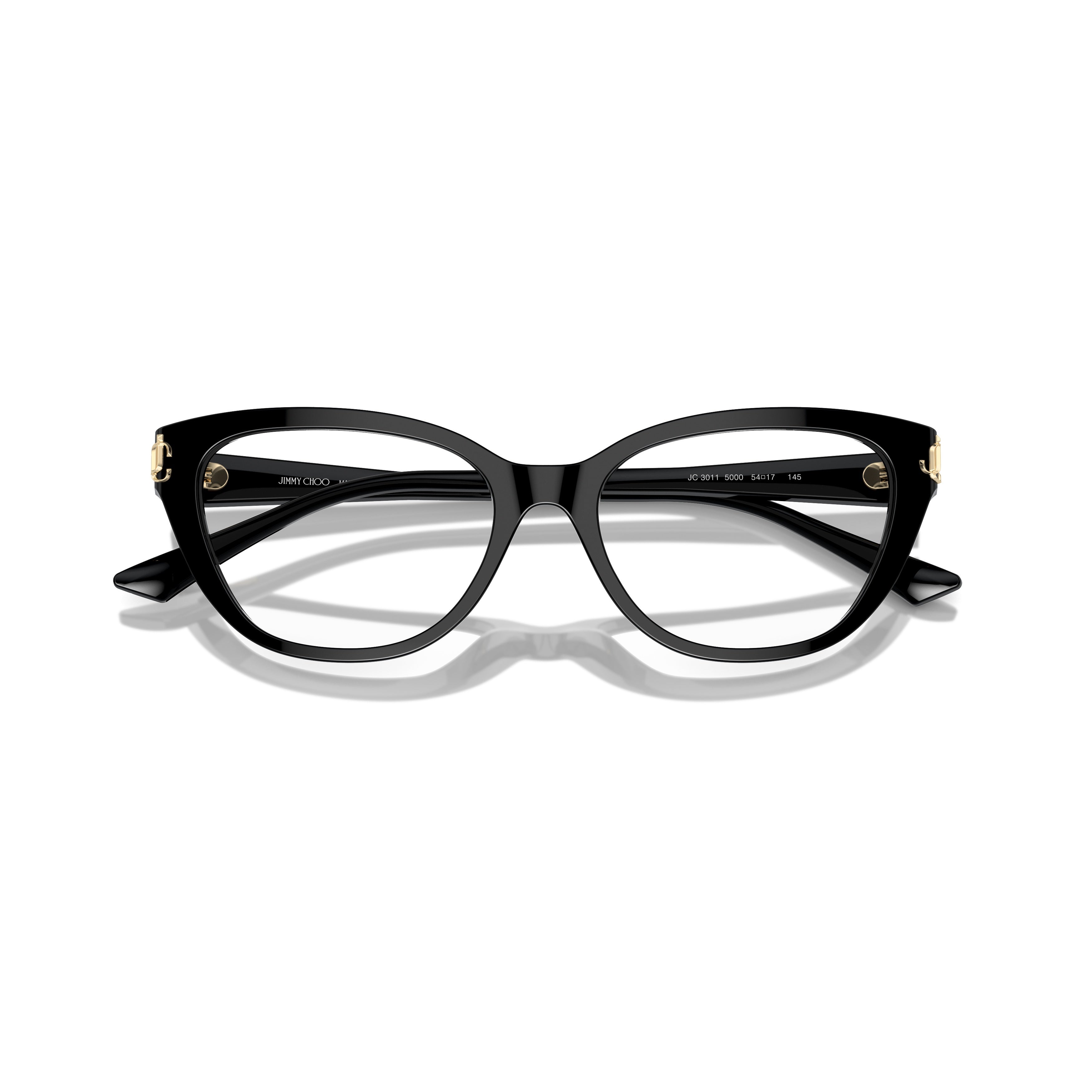 0jc3011 Glossy Black Acetate Cat-Eye Sunglasses