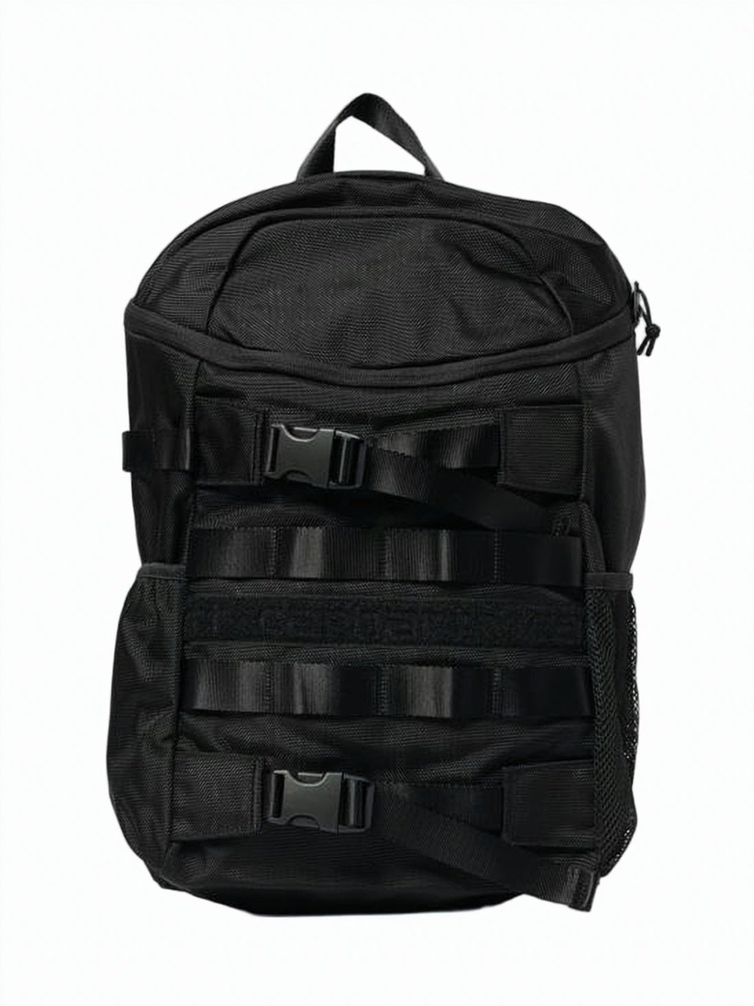 Black Durable Nylon Zip Main Backpack