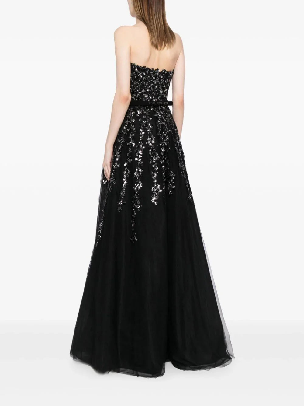 Tulle Stapless Dress With A Dotted Beading