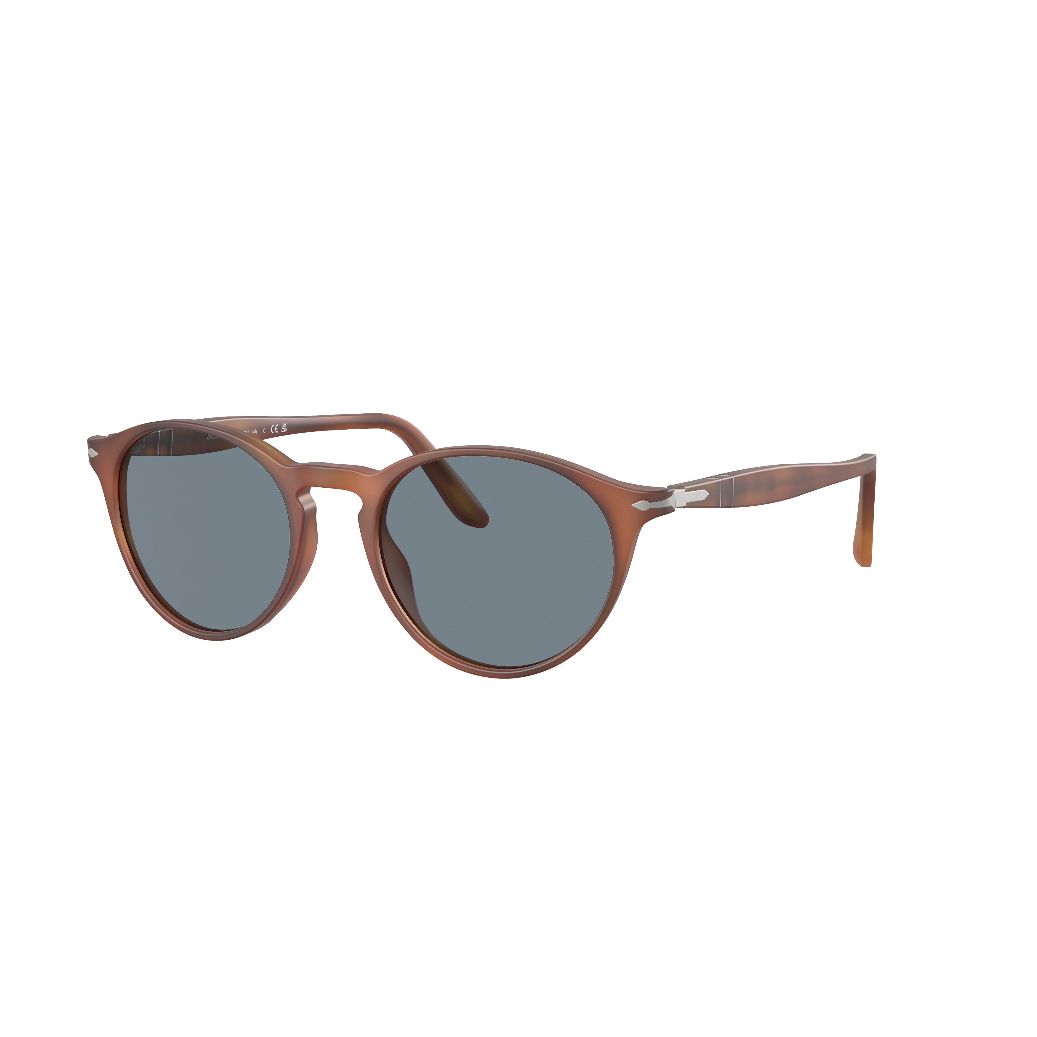 0po3092sm Rounded Acetate Sunglasses with Tortoiseshell Pattern