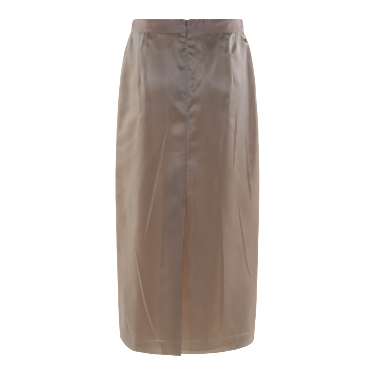 Midi-Length Satin Finish Skirt with Bow Detail