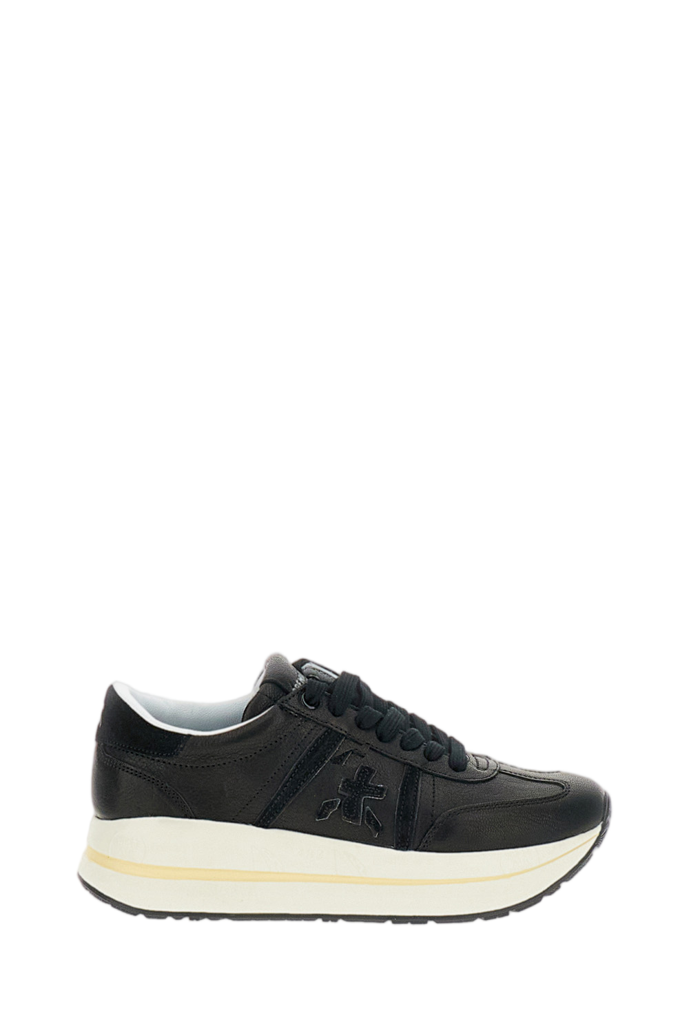 Black Bethcoin Leather Platform Sneakers