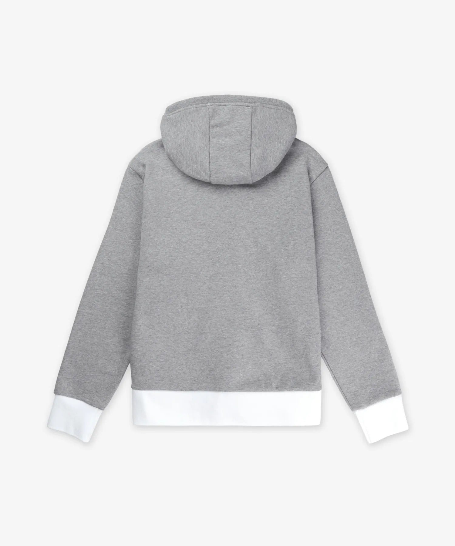 Two-Tone Zip-Up Hoodie with Drawstring Hood