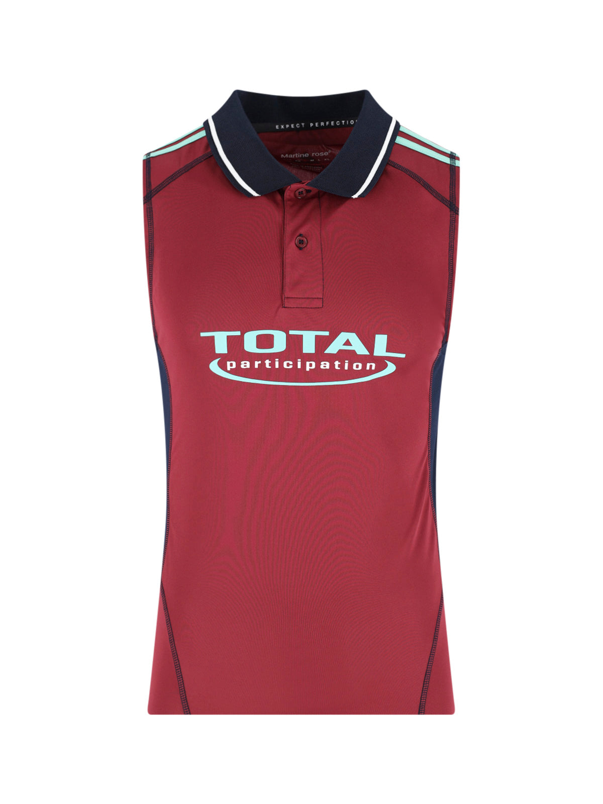 Red Shrunken Fit Polo Football Vest