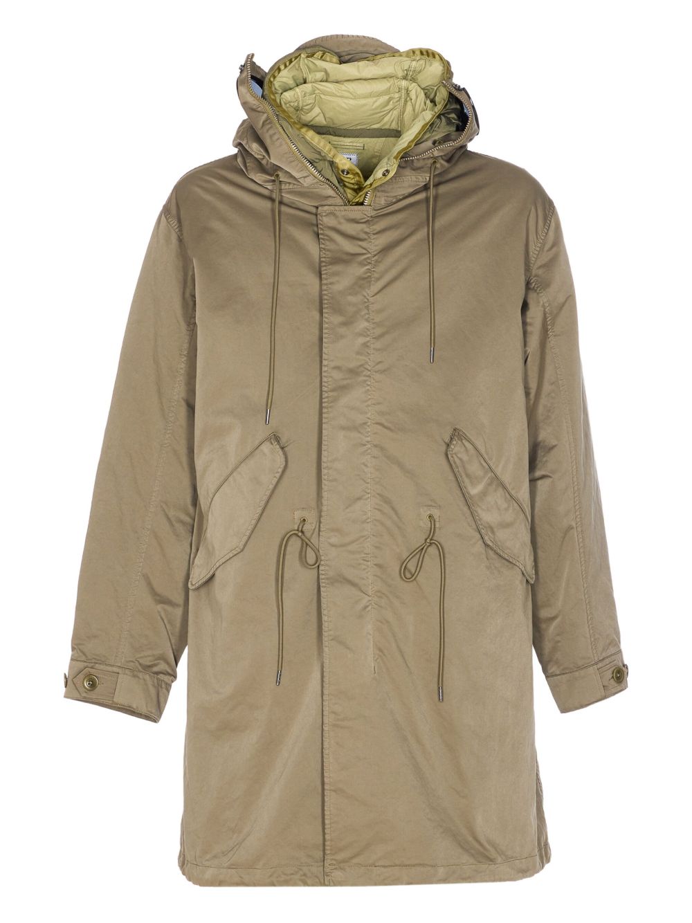 Beige Fishtail Parka With Detachable Inner Jacket