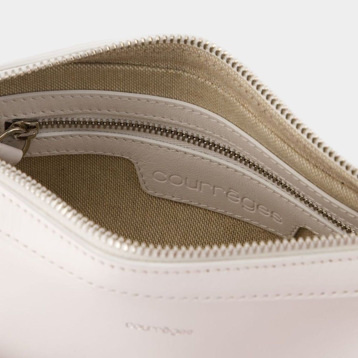 One Racer Baguette Shoulder Bag - Leather - White