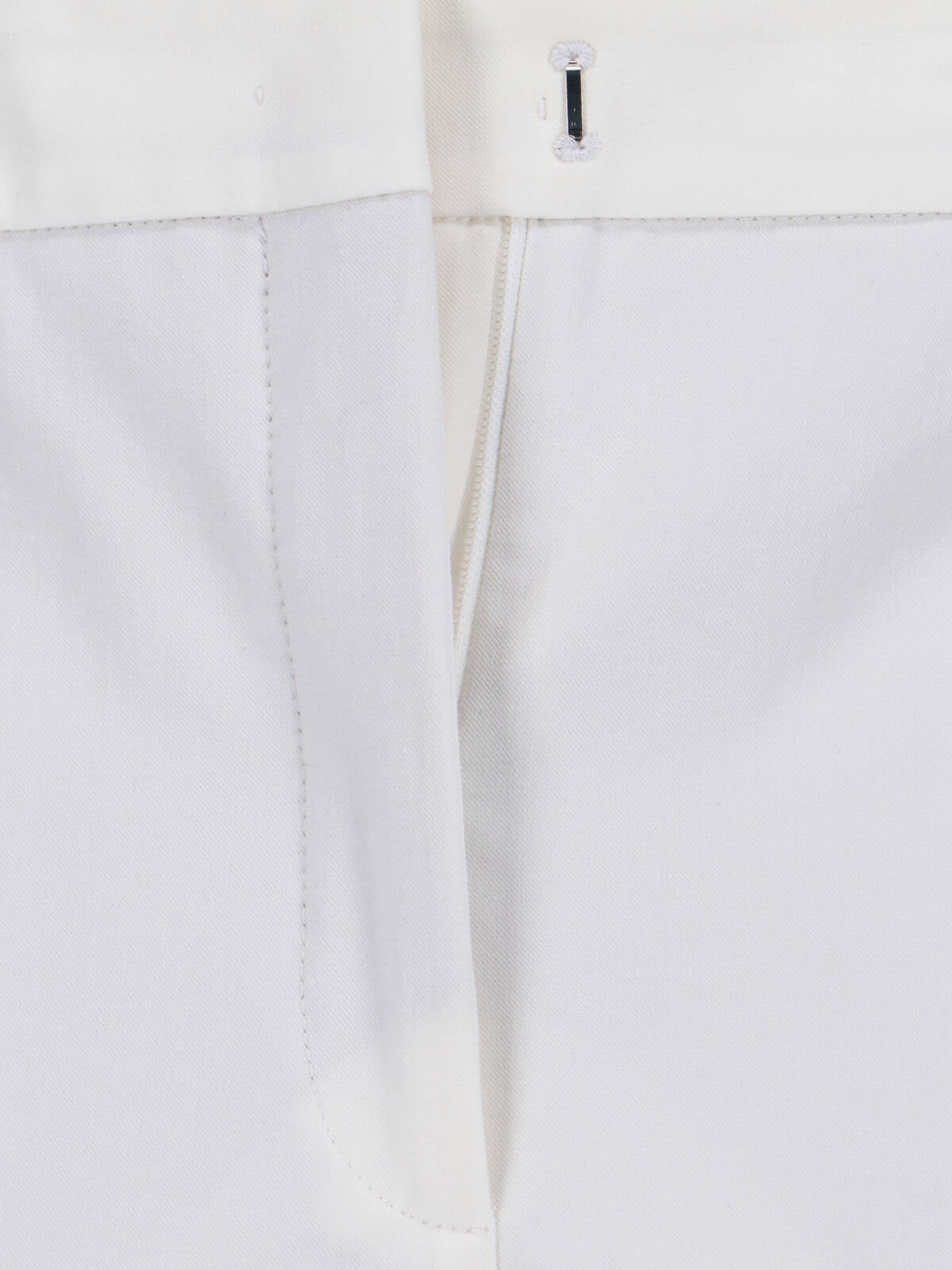 White Straight Leg Cotton Pants