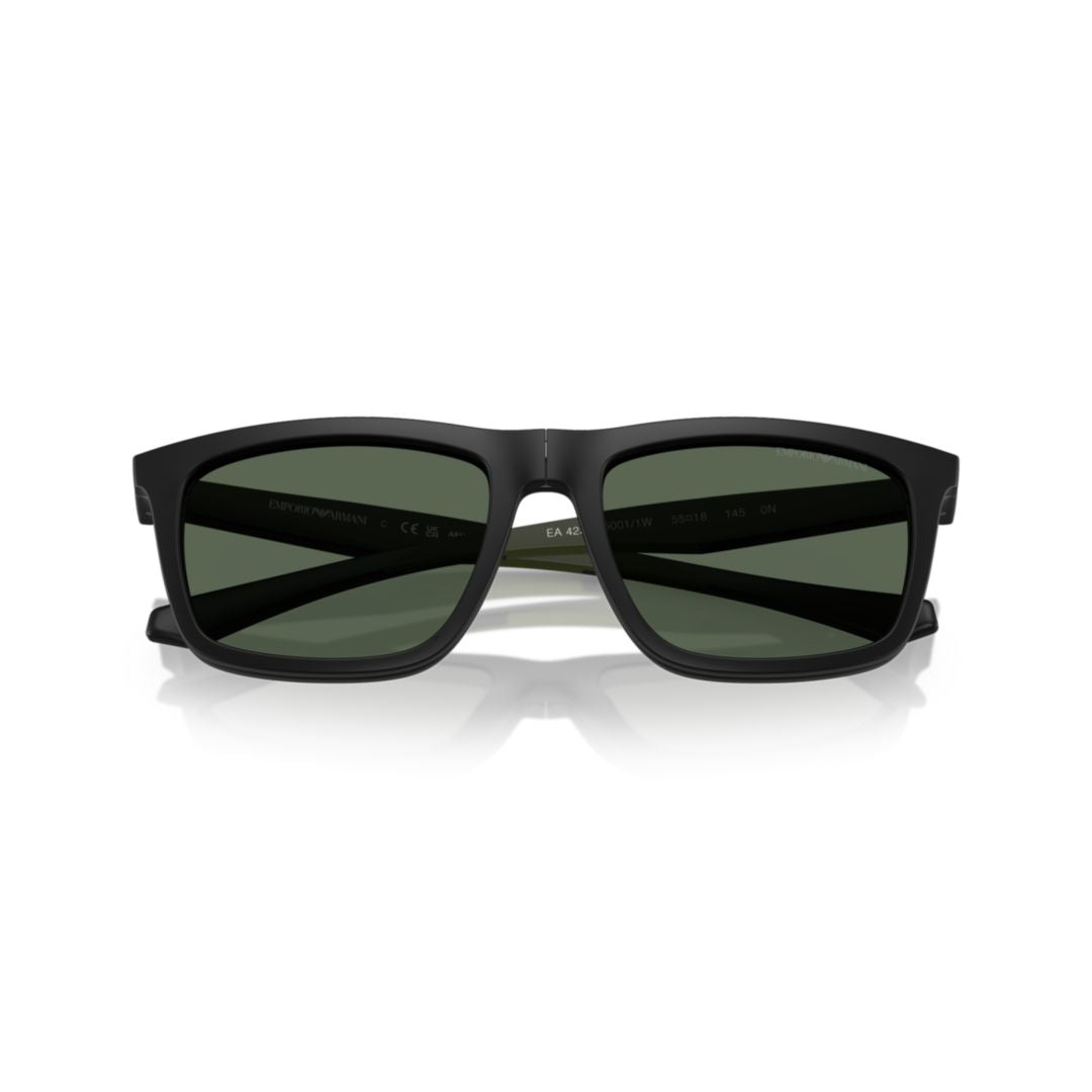 0ea4235 Rectangular Matte Black Eyeglasses with Detachable Tinted Clip-On