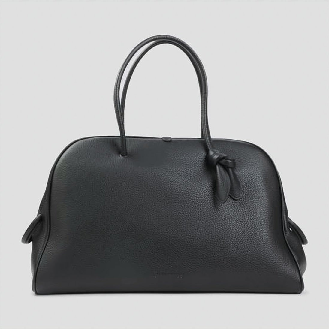 Textured Calf Leather Shoulder Bag with Knot Detail
