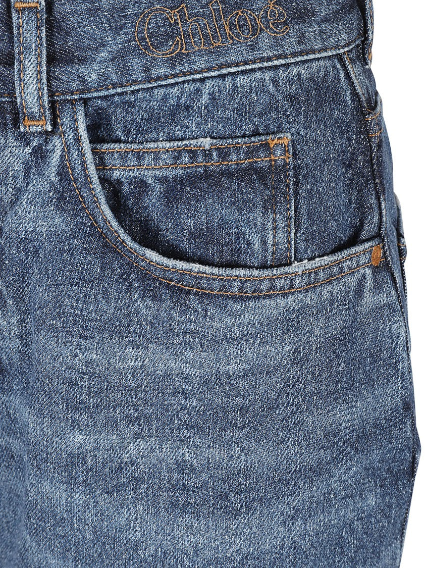 High-Waisted Flared Jeans With Vintage Wash