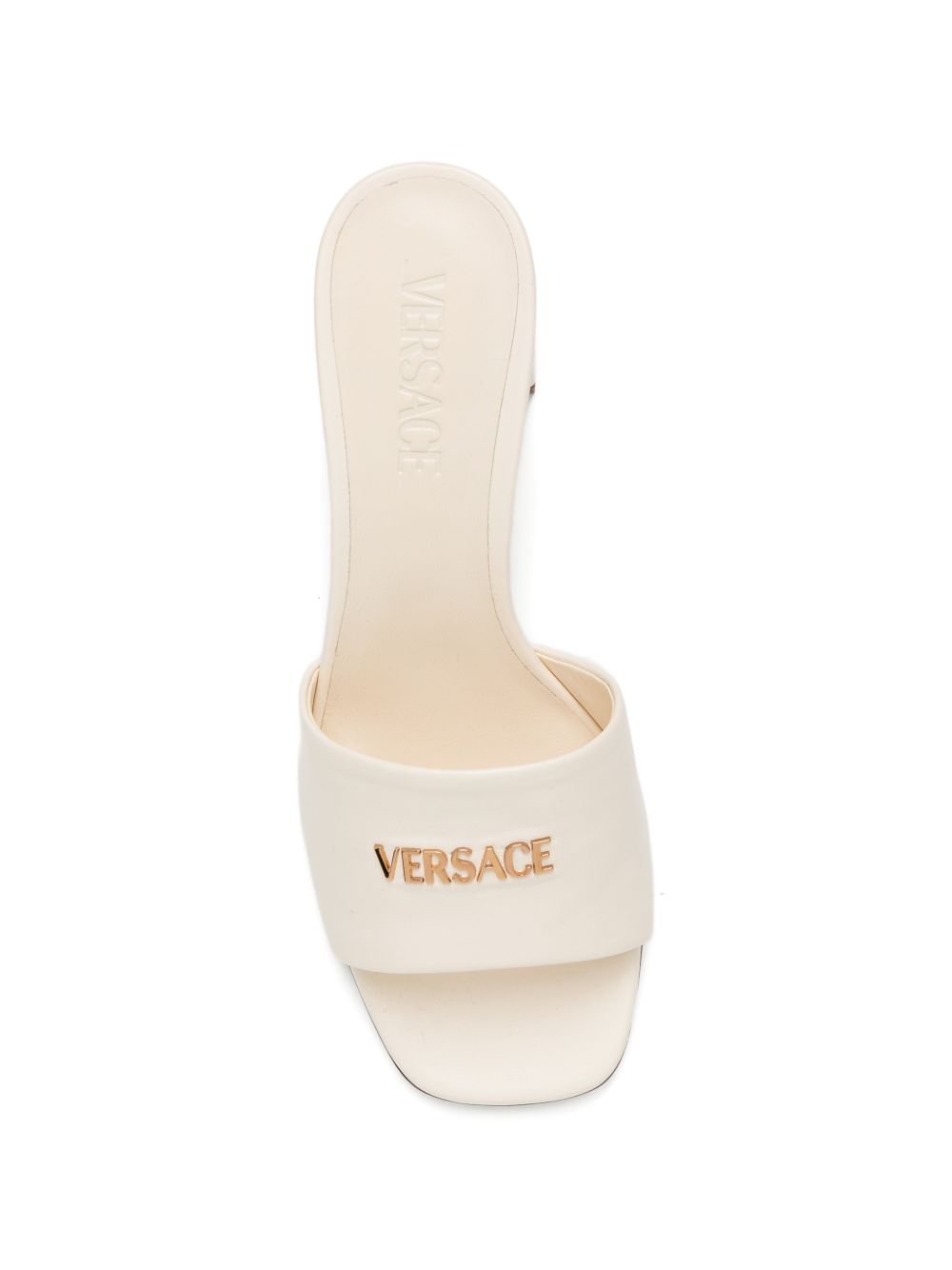 Open Toe Sandals with Metallic Lettering