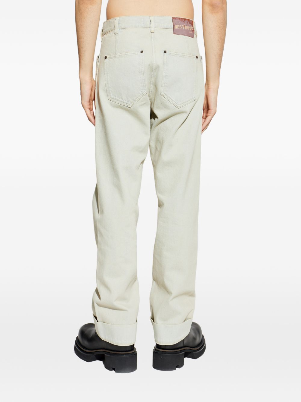 Relaxed Fit Straight Leg Denim Jeans