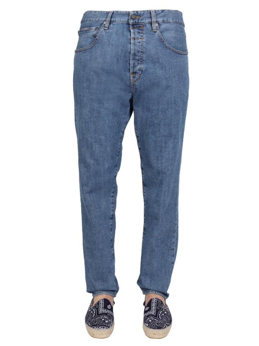 Medium Blue Five-Pocket Jeans