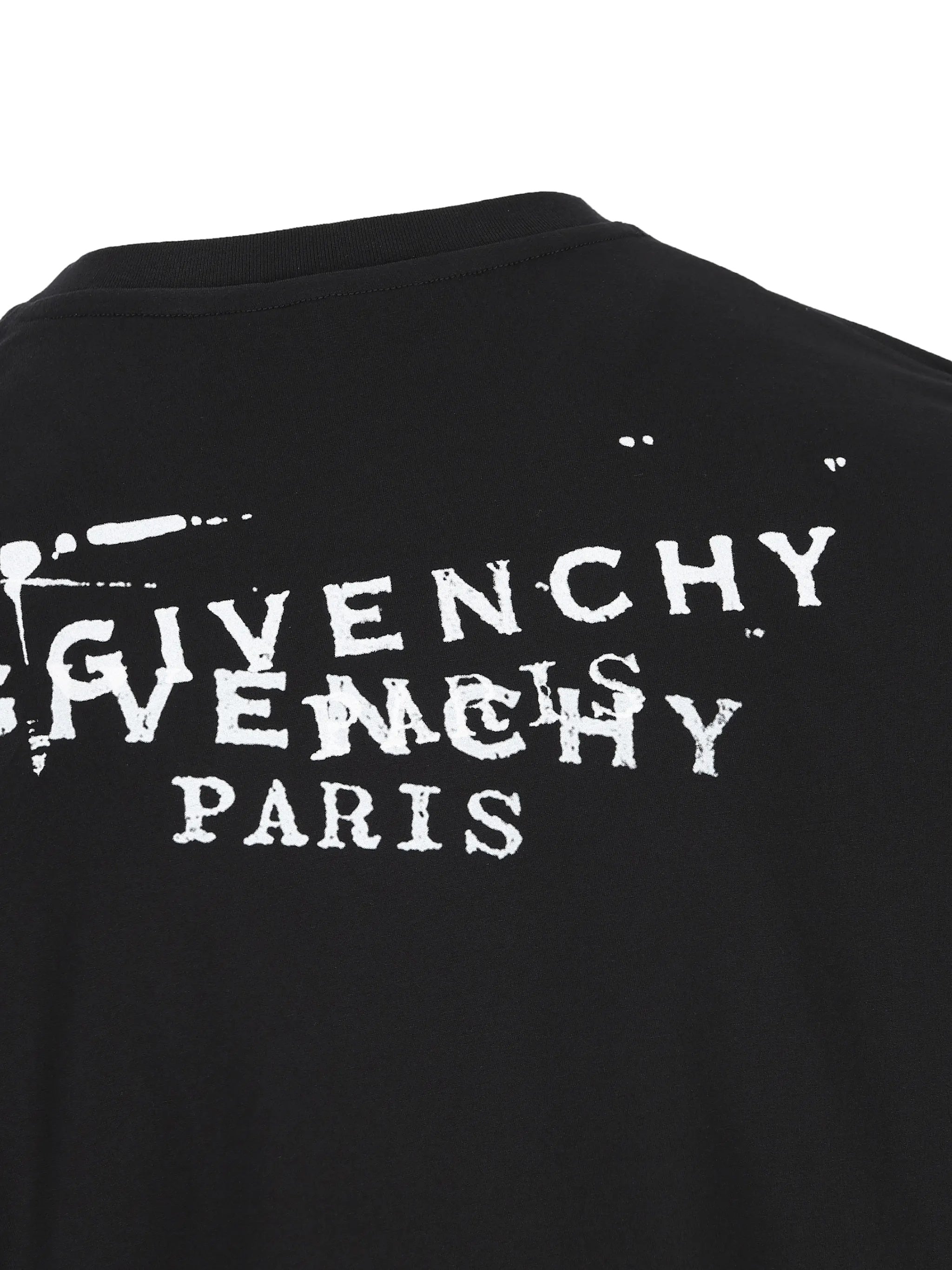 Regular Fit Black Cotton Distressed T-Shirt