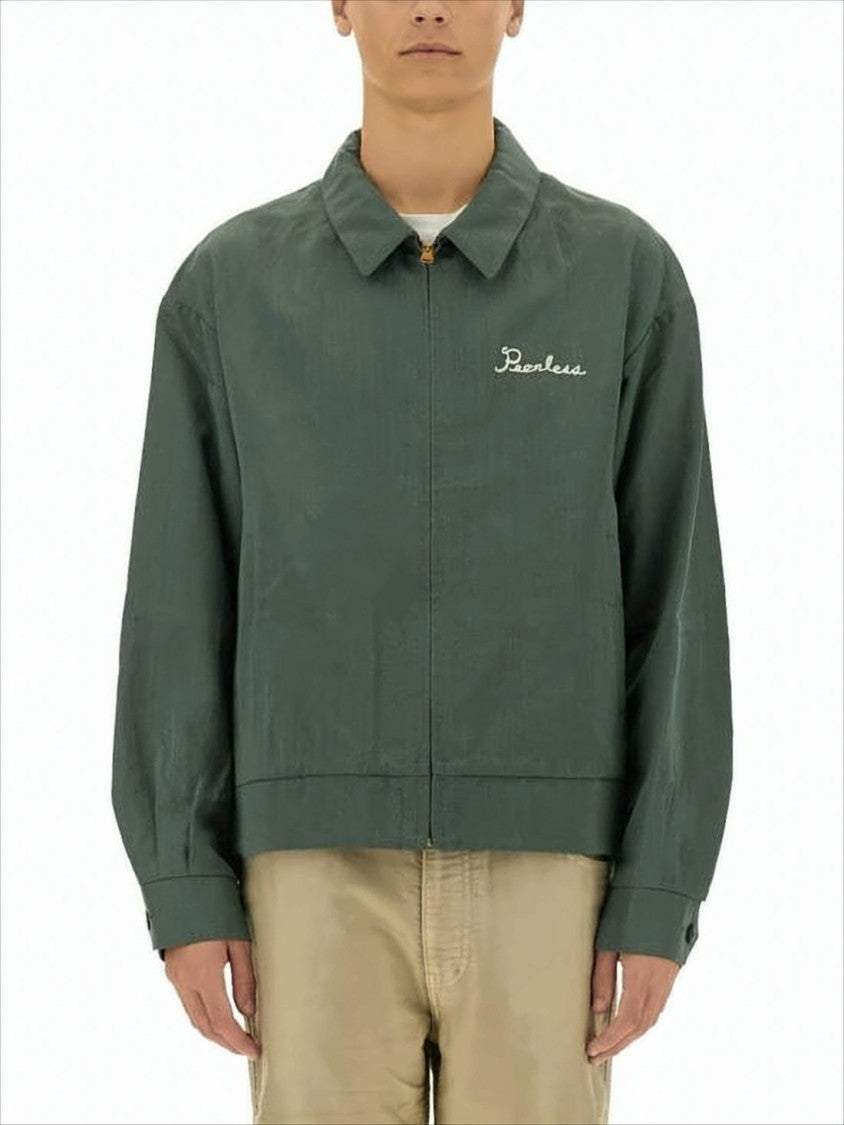 Boxy Cropped Jacket With Classic Collar And Embroidered Detail