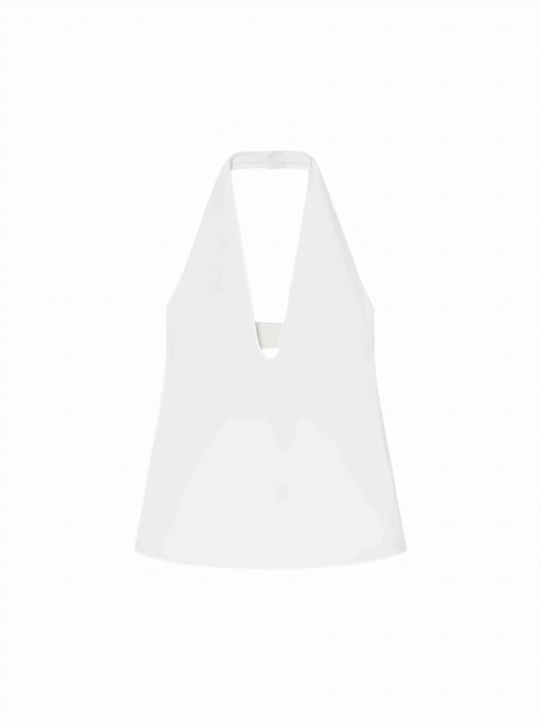 White Sleeveless Deep V-Neck Flared Top