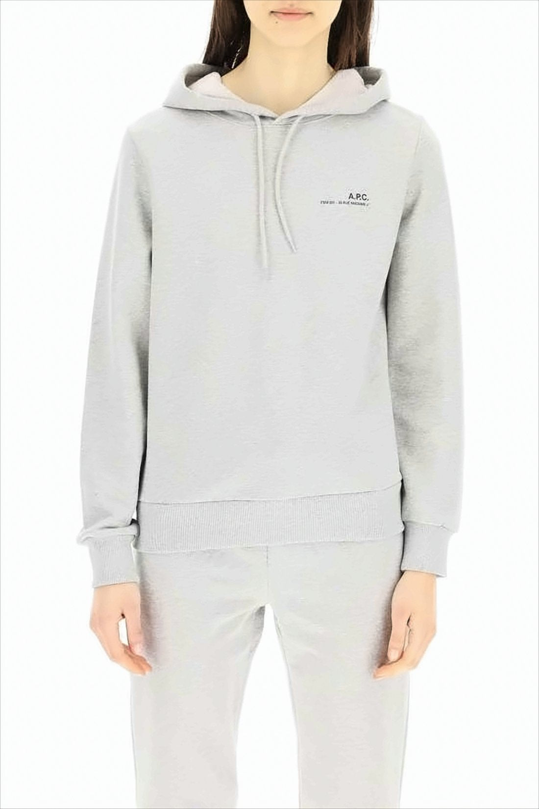 Light Grey Hooded Sweatshirt with Drawstring